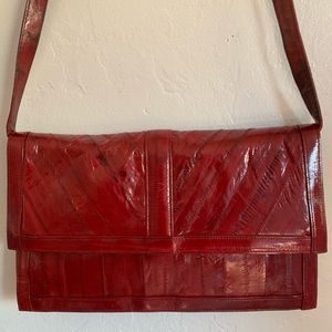 Vintage maroon eel skin purse